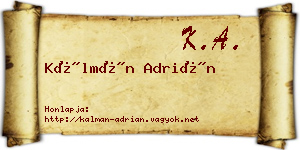 Kálmán Adrián névjegykártya