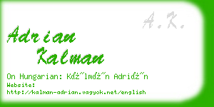 adrian kalman business card